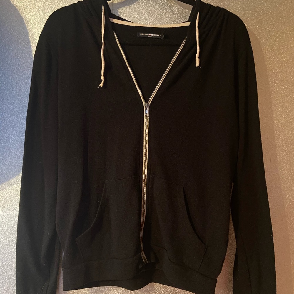 Brandy Melville Black Zip-up
